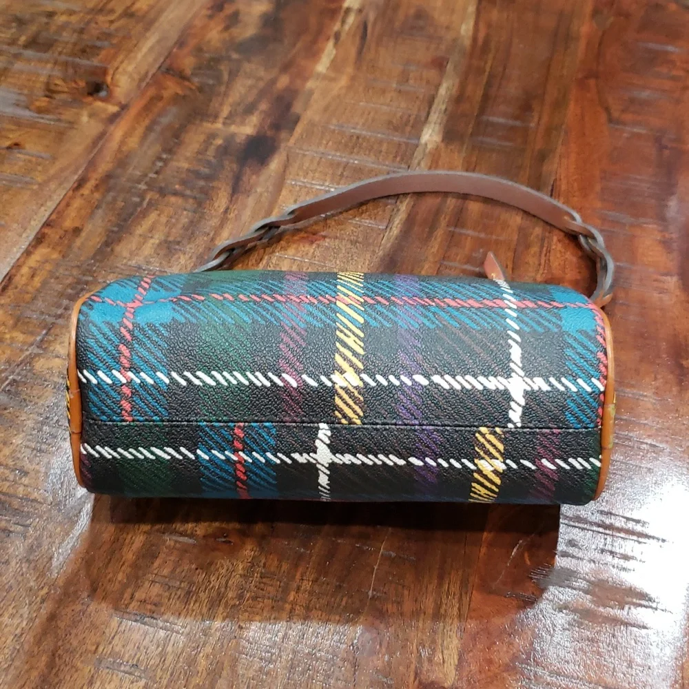 Dooney & Bourke Windsor Tartan Barrel Bag - Red, Green, Yellow - Picture 8 of 16
